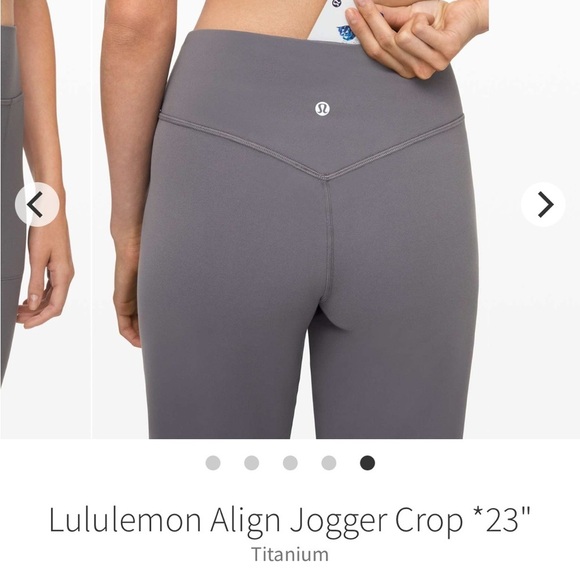 LULULEMON Align Jogger Crop 23 inch Titanium Grey Yoga Stretch Pockets Sz 4 - Picture 15 of 15